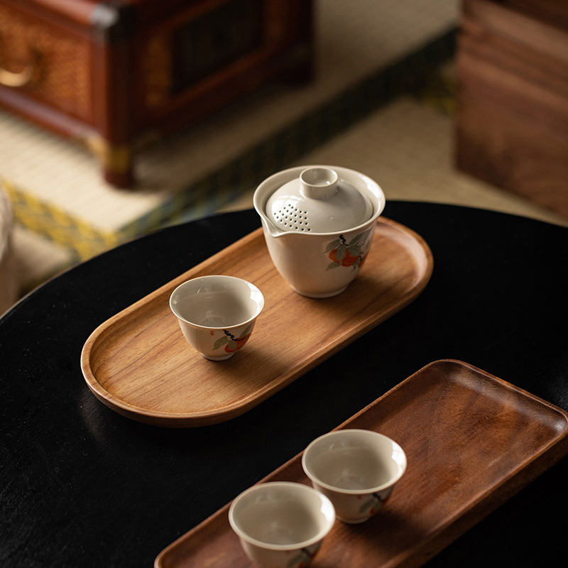 1pc Tableware Solid Wood Round - Japanese Snacks 评论和价格