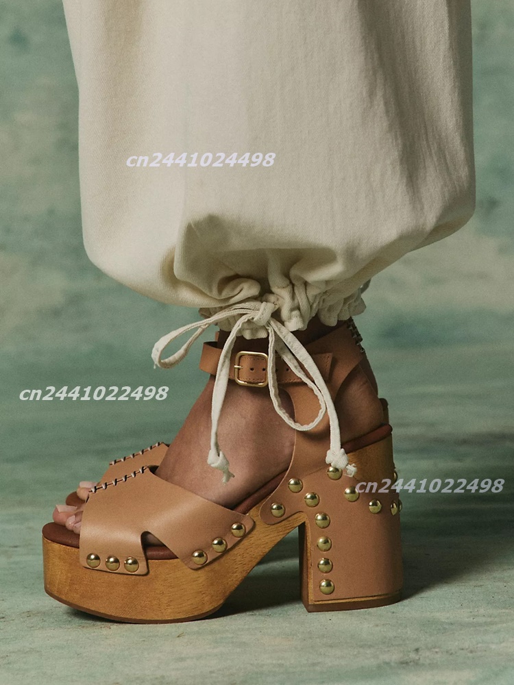 Women Chunky Block Wooden Heel - Geta Wooden Sandal 评论和价格