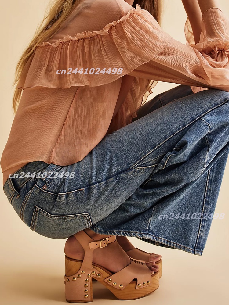 Women Chunky Block Wooden Heel - Geta Wooden Sandal 评论和价格