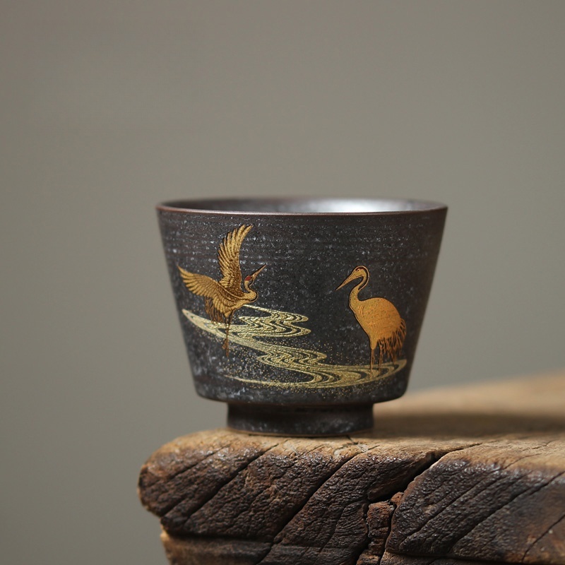 100ML Japanese Crane Tea Cup H - Japanese Pottery 评论和价格